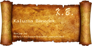 Kaluzsa Benedek névjegykártya